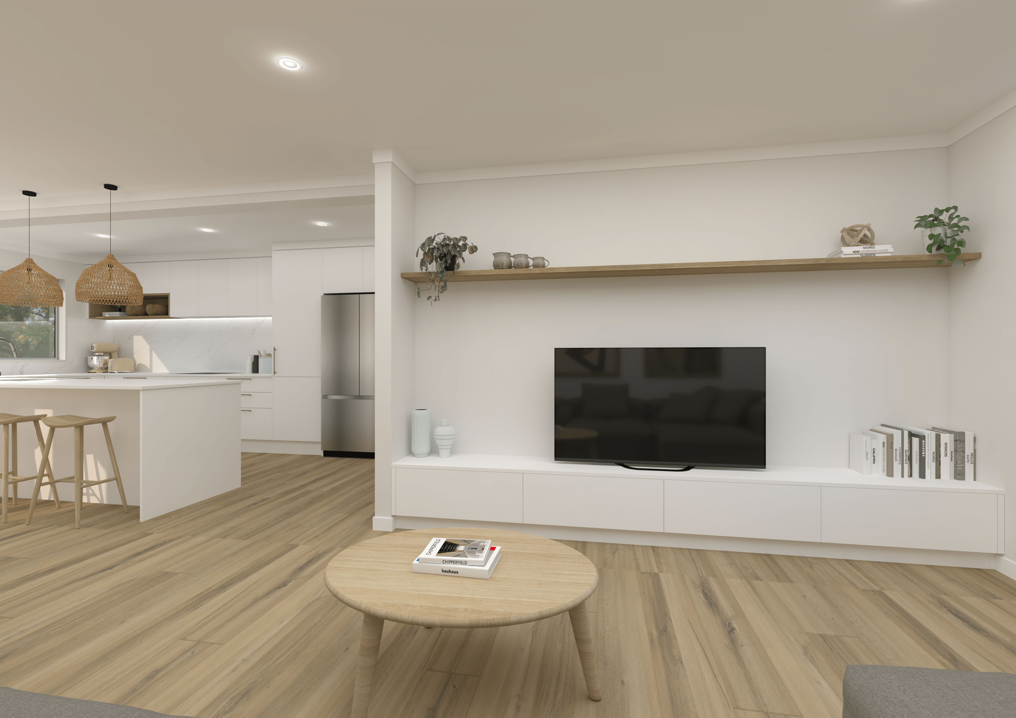 The neutral tones of this design allow our clients to then inject their own personality seemlessly into their space.